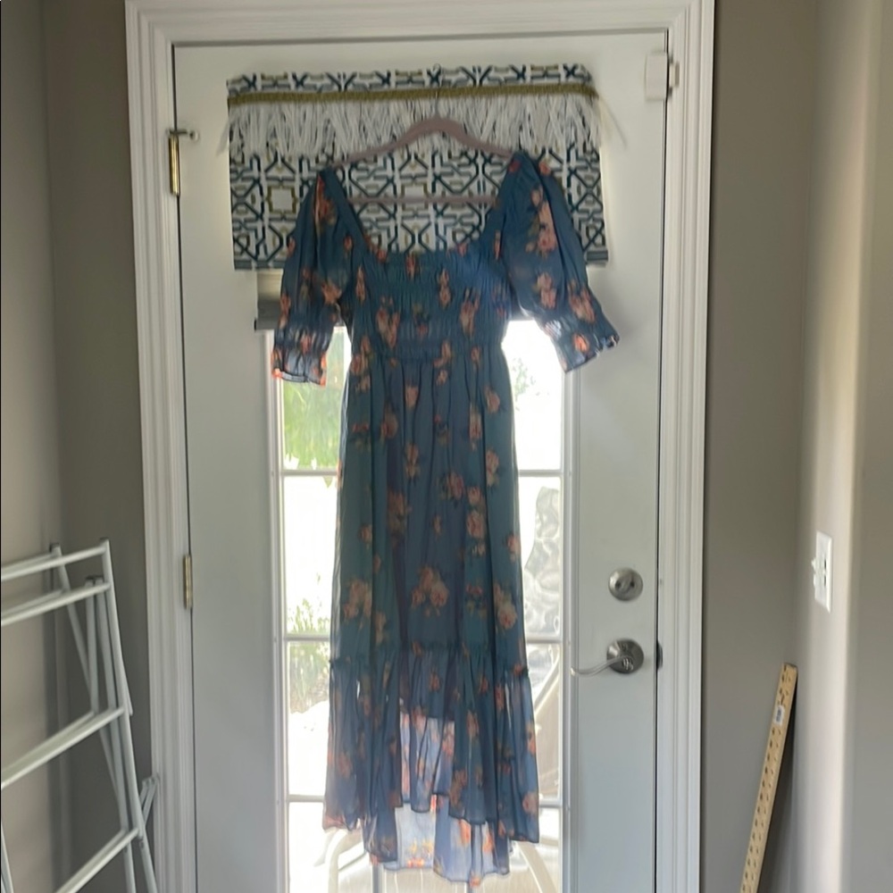 Floral Blue Maxi Dress